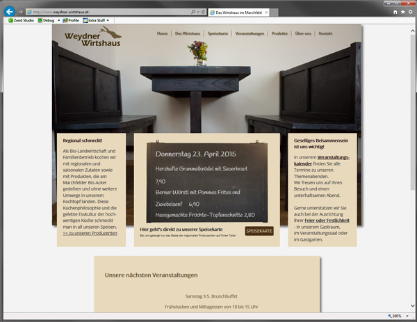 Screenshot www.weydner-wirtshaus.at Screenshot www.weydner-wirtshaus.at